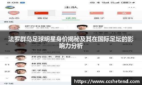 法罗群岛足球明星身价揭秘及其在国际足坛的影响力分析